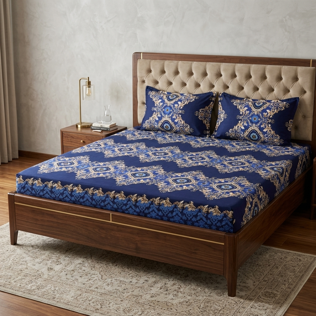3D Crystal Cotton 3-piece Bedsheet Set AY0010062