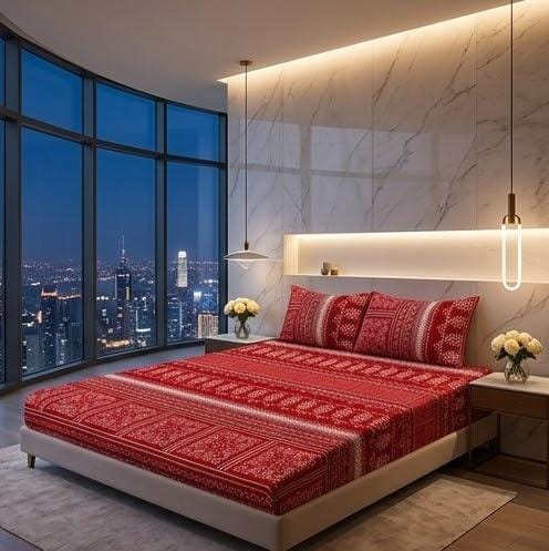 3D Crystal Cotton 3-piece Bedsheet Set AY0010049