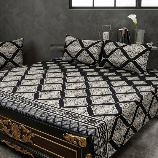 3D Crystal Cotton 3-piece Bedsheet Set AY0010060