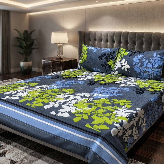 3D Crystal Cotton 3-piece Bedsheet Set