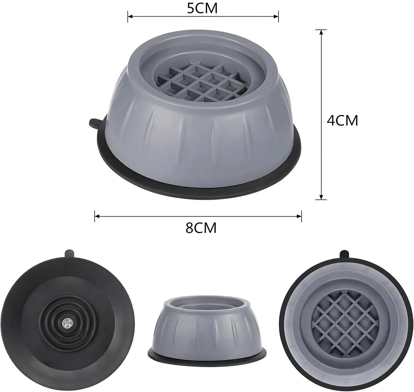 4Pcs Universal Anti-Vibration Feet Pads | Non-Slip Rubber Mat for Washing Machine, Dryer, Refrigerator & Furniture