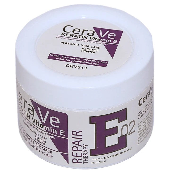 Cera Ve Keratin Vitamin E Repair Therapy E02 Hair Mask 500ml | Deep Repair & Intensive Hair Nourishment