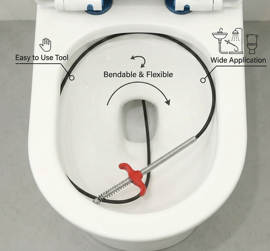 60cm Stainless Steel Drain Cleaner Tool | Flexible Hair Catcher & Pipe Clog Remover