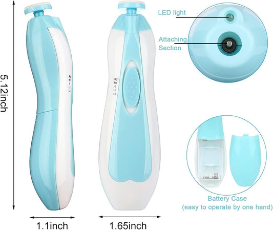 Premium 6-in-1 Electric Baby Nail Trimmer Set | Safe Infant Nail Filer with Storage Case