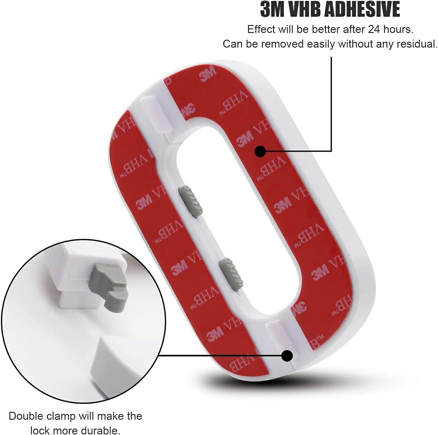 Premium Refrigerator Child Safety Lock | Self-Adhesive Baby Proof Fridge & Freezer Door Lock (ABS + 3M VHB Tape)