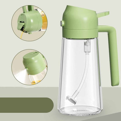 2-in-1 Oil Spray Bottle 500ml | Glass Oil Dispenser with Adjustable Mist Sprayer