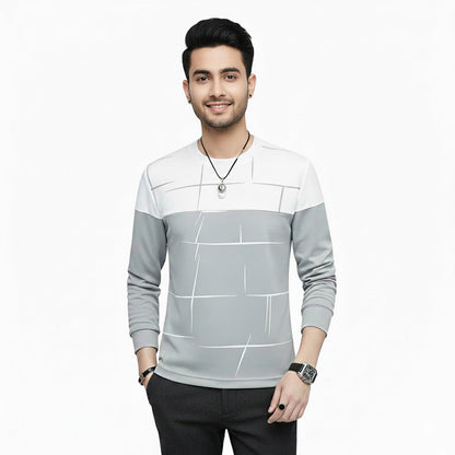 Men's Lining Print Full Sleeve T-Shirt – Cotton Jersey