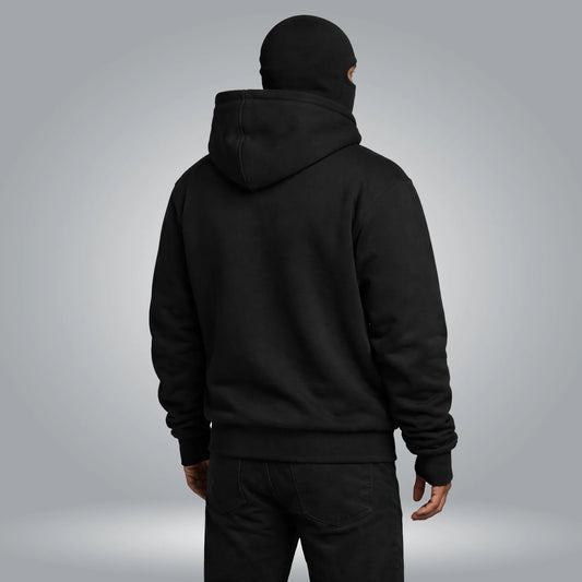 Balaclava Ninja Zipper Hoodie Jacket For Men – Comfy Fashion - Black