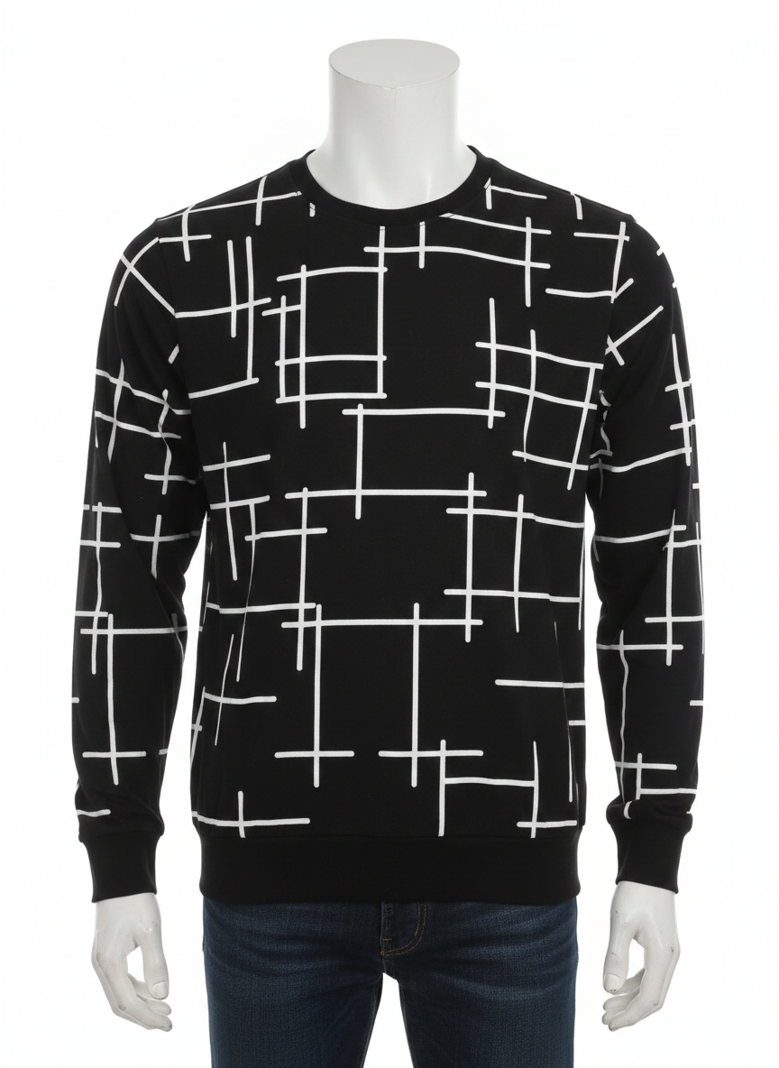 Stylish Men's Full Sleeve Printed Sweat-Shirt – Trendy Casual Look