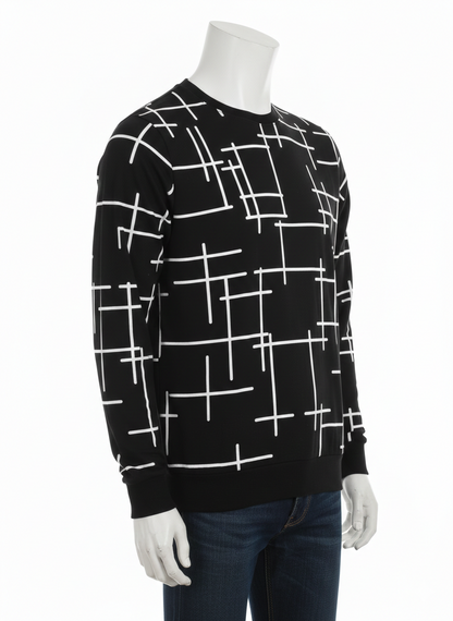 Stylish Men's Full Sleeve Printed Sweat-Shirt – Trendy Casual Look
