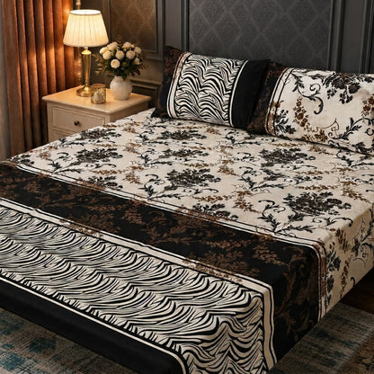 3D Crystal Cotton 3 Piece Bedsheet Set - Home Textile Product Designed (AY0010024)