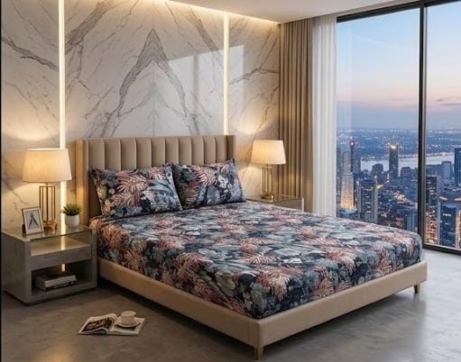 3D Crystal Cotton 3-piece Bedsheet Set AY0010035