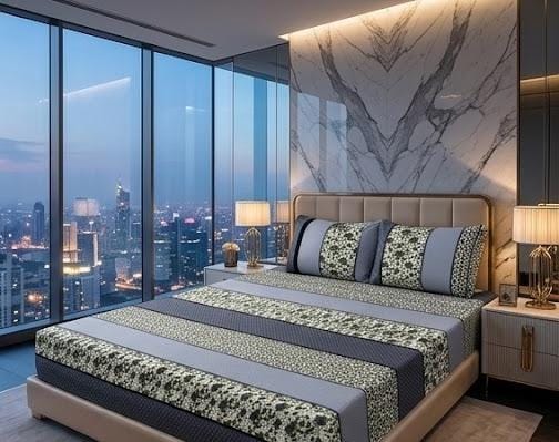 3D Crystal Cotton 3-piece Bedsheet Set AY0010032