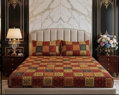 3D Crystal Cotton 3-piece Bedsheet Set AY0010031