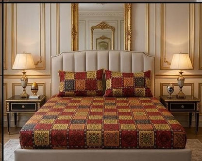 3D Crystal Cotton 3-piece Bedsheet Set AY0010031