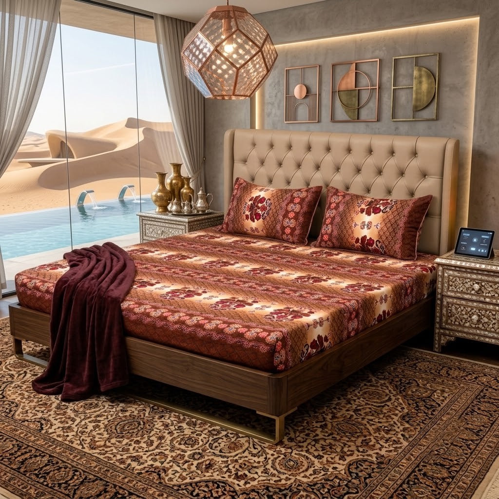 3D Crystal Cotton 3-piece Bedsheet Set AY0010065