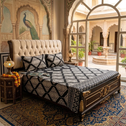 3D Crystal Cotton 3-piece Bedsheet Set AY0010060