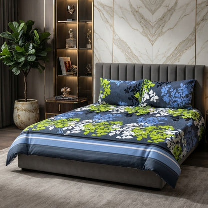 3D Crystal Cotton 3-piece Bedsheet Set
