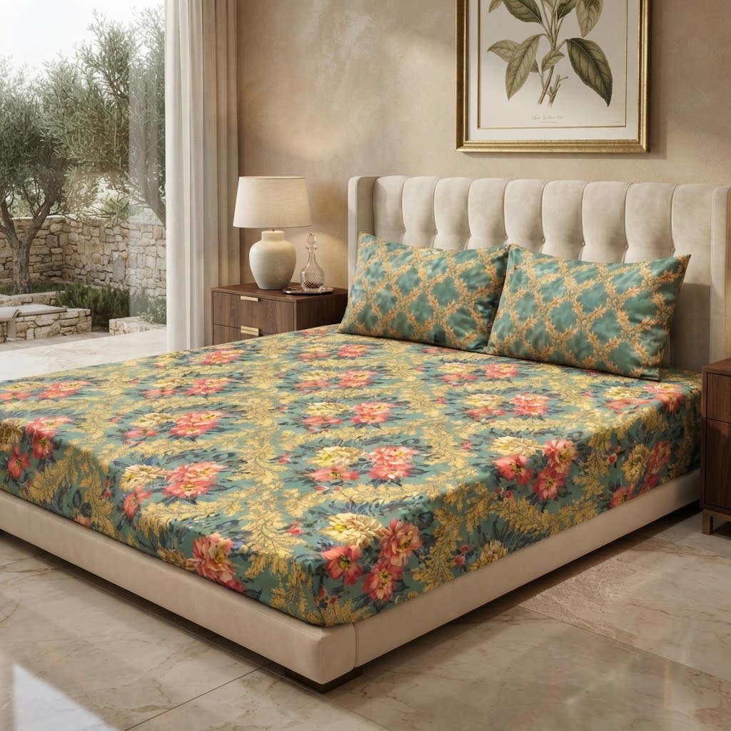 Gift Pack Cotton King Size 1 BedSheet And 2 Pillow Covers In Premium Box Packing
