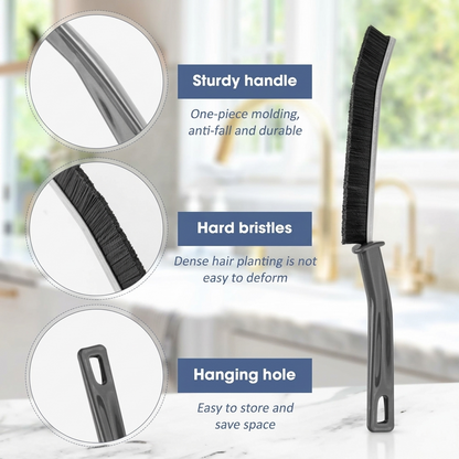 Set of 2 Gap Cleaning Brushes | Narrow Hard Bristle Crevice & Grout Cleaning Tool