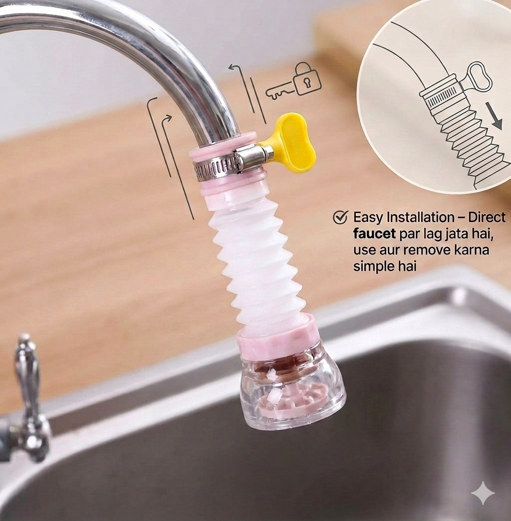 360° Rotating Faucet Sprayer | 3-Mode Tap Extender for Kitchen & Bathroom Sink