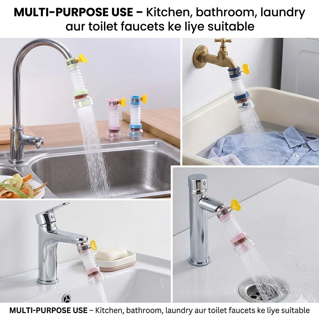 360° Rotating Faucet Sprayer | 3-Mode Tap Extender for Kitchen & Bathroom Sink