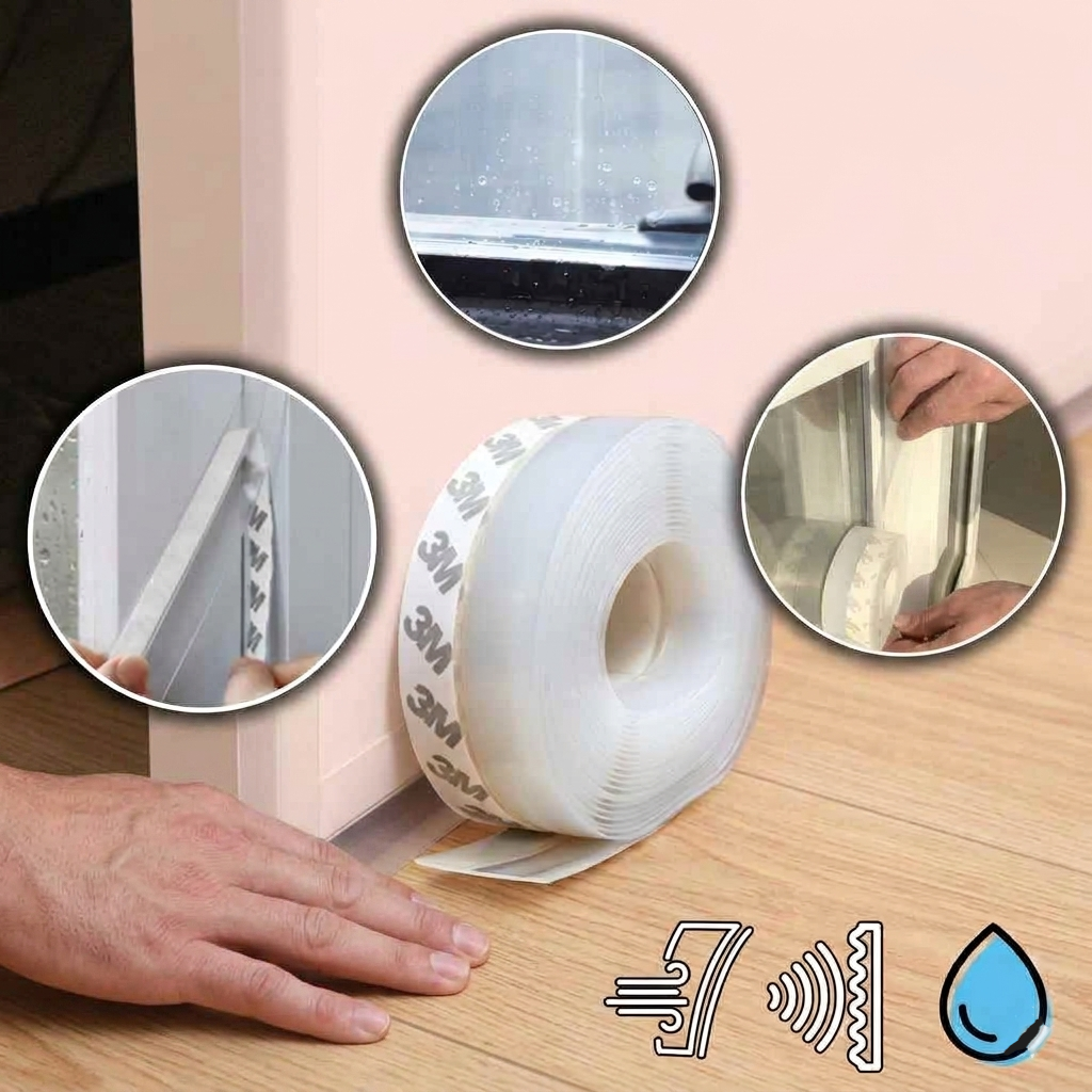 3 Meter Door & Window Seal Strip | Adhesive Weather Stripping (Soundproof, Dustproof, Insect protection)