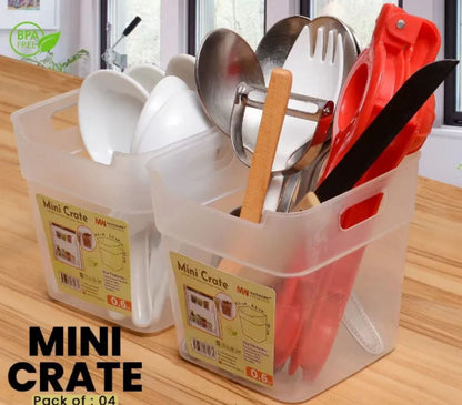 4Pcs Refrigerator Storage Boxes | Mini Crate Style Fridge Organizer Containers