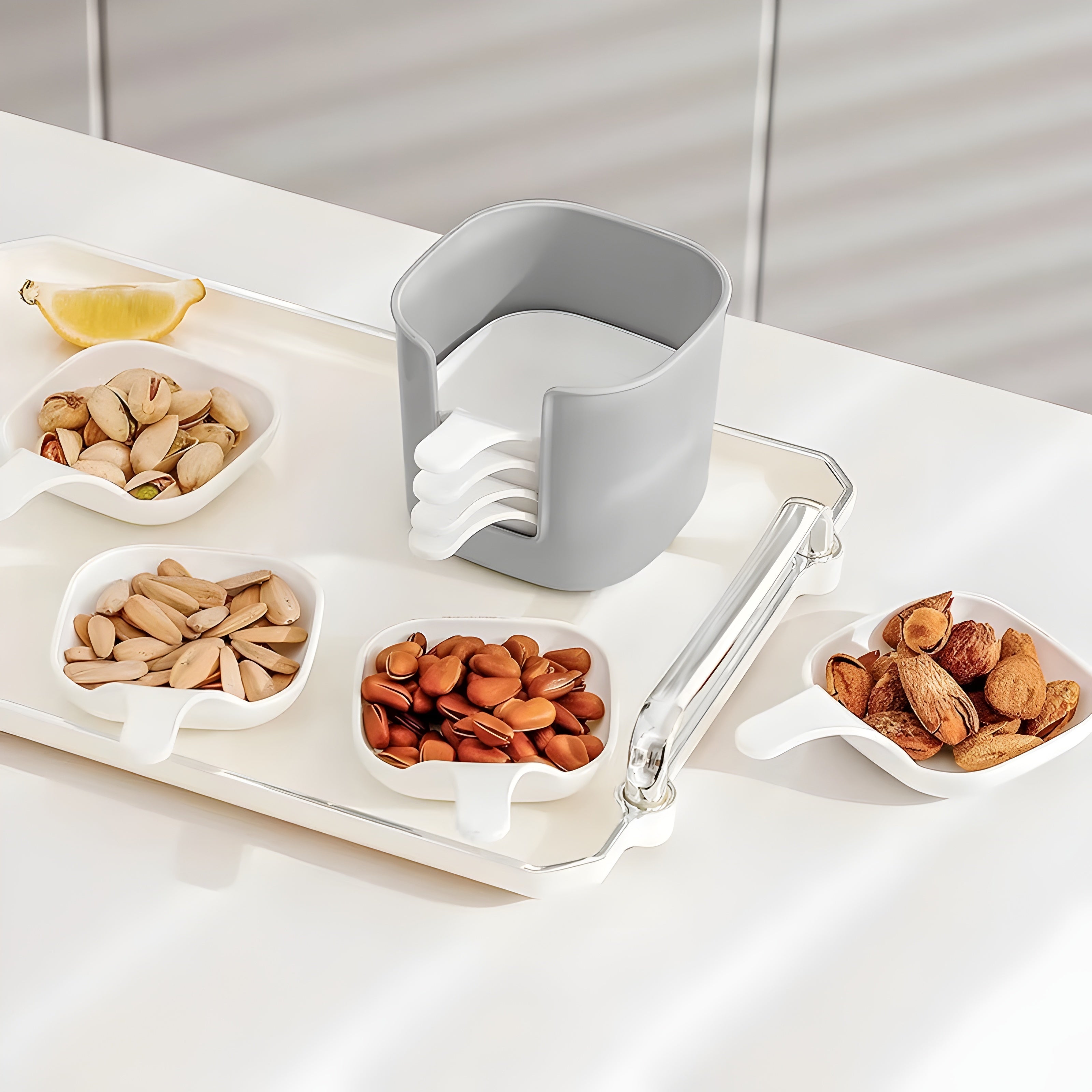 7Pcs Plastic Sauce Dish Set | Mini Seasoning, Condiment & Dipping Bowls