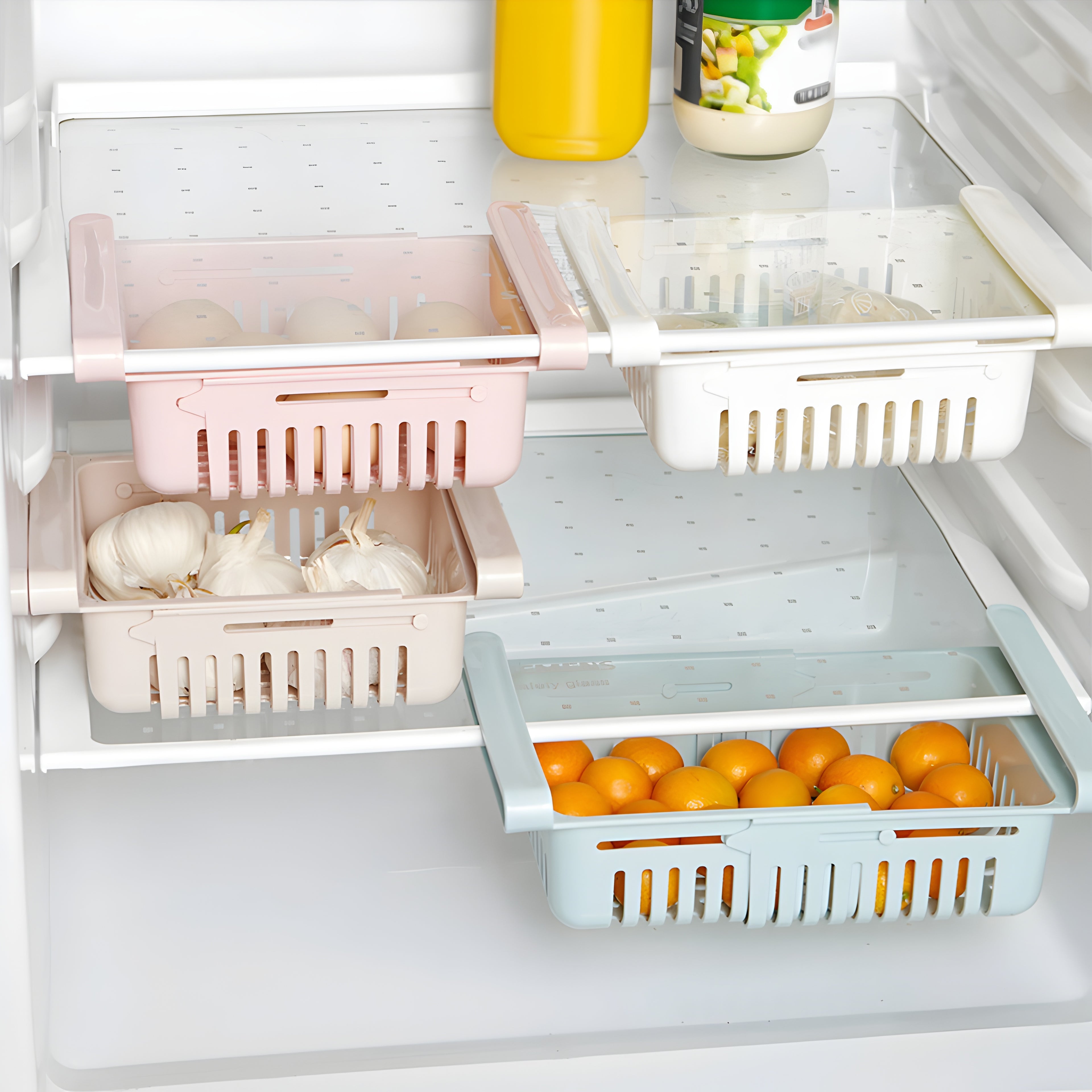 Adjustable Fridge Storage Basket | Expandable Refrigerator Organizer Tray Space Saver