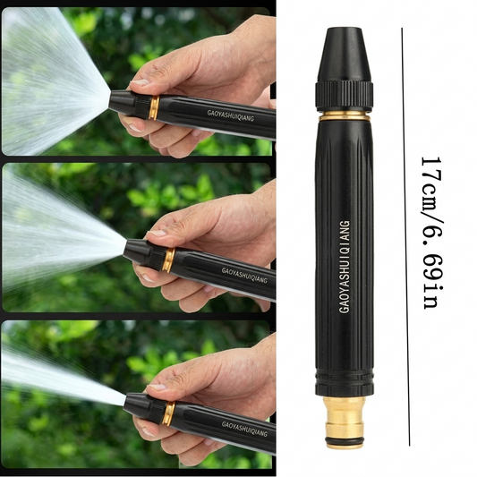 Adjustable Water Spray Nozzle | Durable Garden Hose Sprayer (Black, 1 Pc)