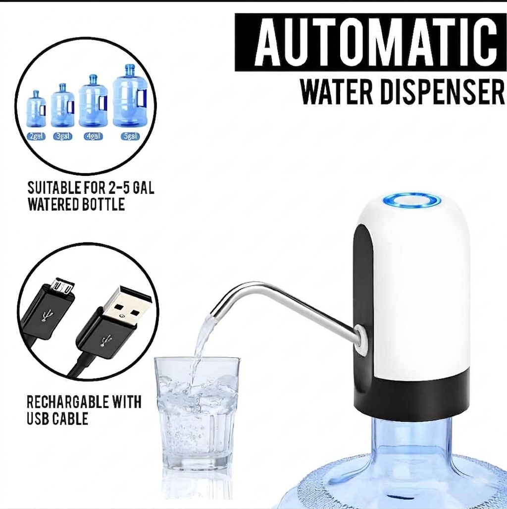 Automatic Electric Water Bottle Pump Dispenser | USB Rechargeable One-Touch Water Dispenser