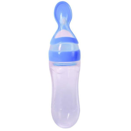 Baby Silicone Spoon Feeder Bottle | Soft Feeding Squeeze Spoon for Infant Food & Milk