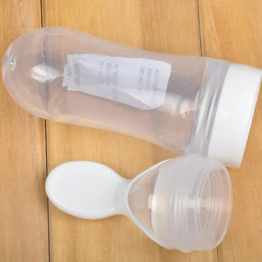 Baby Silicone Spoon Feeder Bottle | Soft Feeding Squeeze Spoon for Infant Food & Milk