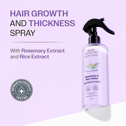 Rosemary & Rice Water Hair Growth Spray 200ml | Hair Fall Control & Thickness Boost