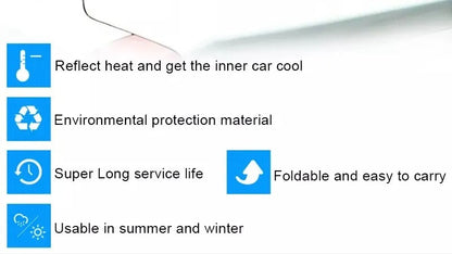Universal Car Windscreen Sunshade | Anti-Heat UV Protection Front Windshield Cover (130×60 cm)