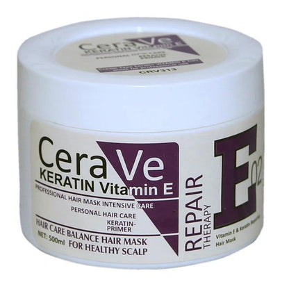 Cera Ve Keratin Vitamin E Repair Therapy E02 Hair Mask 500ml | Deep Repair & Intensive Hair Nourishment