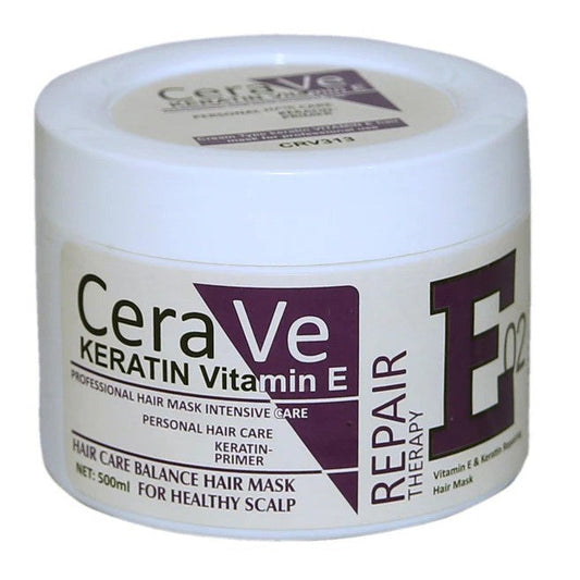 Cera Ve Keratin Vitamin E Repair Therapy E02 Hair Mask 500ml | Deep Repair & Intensive Hair Nourishment