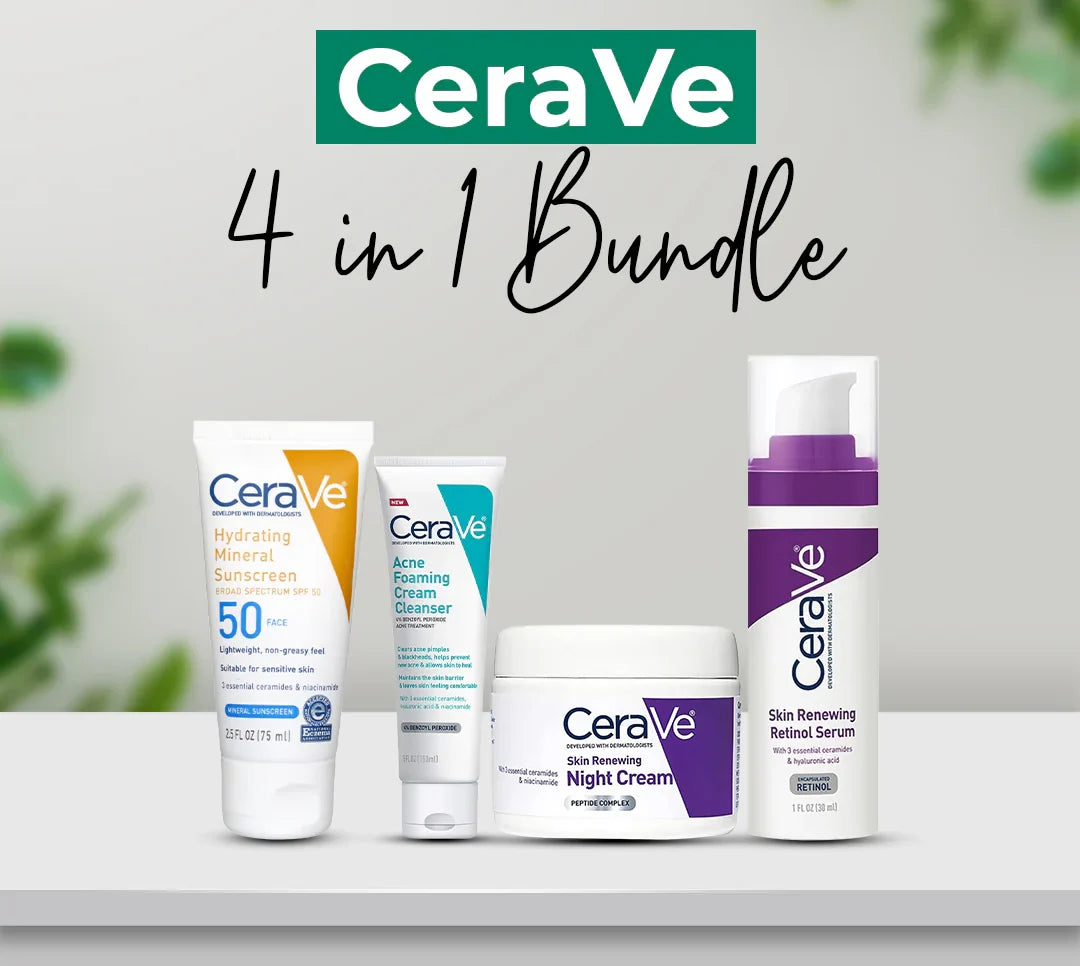 4-in-1 Skincare Kit | Night Cream, Cleanser, Serum & SPF Sunblock Set