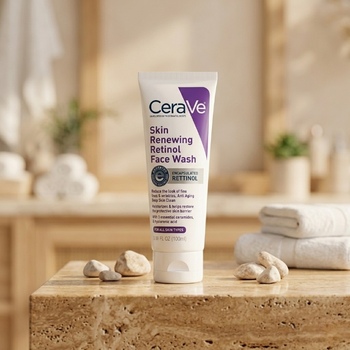 Renewing Retinol Face Wash 100ml | Anti-Aging Cleanser with Ceramides & Hyaluronic Acid