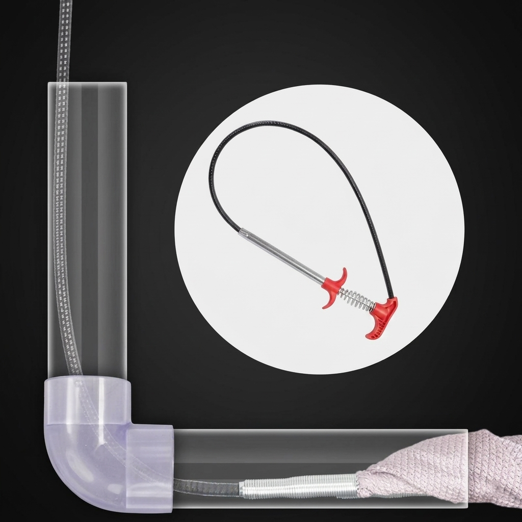 60cm Stainless Steel Drain Cleaner Tool | Flexible Hair Catcher & Pipe Clog Remover