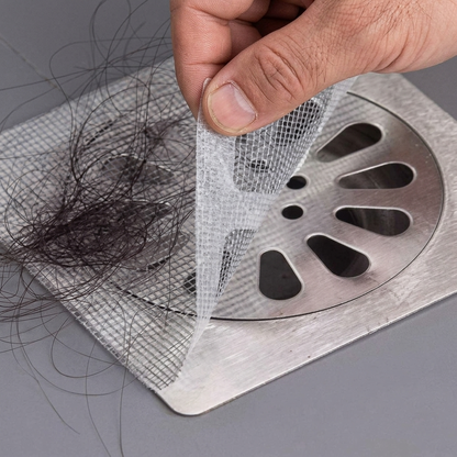 Pack of 10 Drain Hair Catcher Stickers & Window Screen Repair Patches | Multi-Use Mesh Net Filters