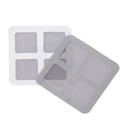 Pack of 10 Drain Hair Catcher Stickers & Window Screen Repair Patches | Multi-Use Mesh Net Filters