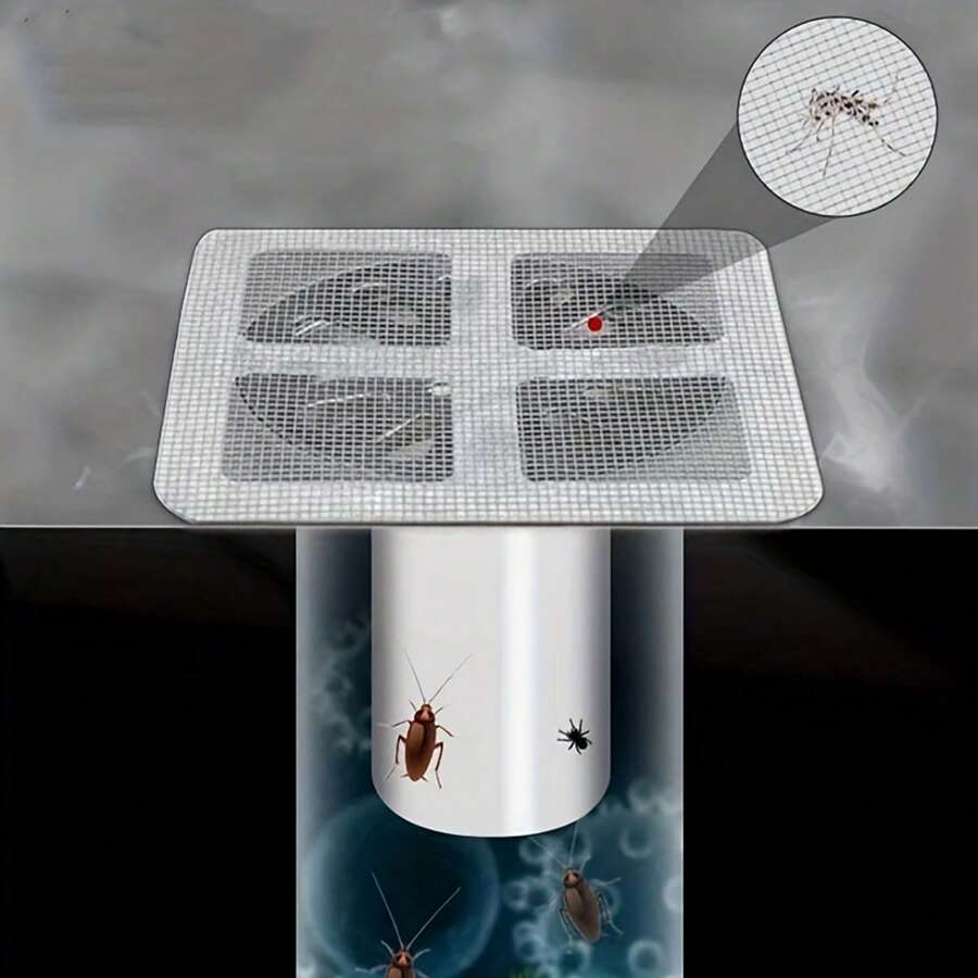 Pack of 10 Drain Hair Catcher Stickers & Window Screen Repair Patches | Multi-Use Mesh Net Filters