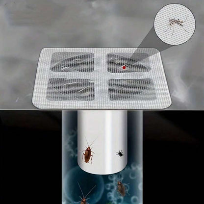 Pack of 10 Drain Hair Catcher Stickers & Window Screen Repair Patches | Multi-Use Mesh Net Filters