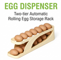 15 Egg Storage Box with Rolling Design | Multi-Layer Fridge Egg Organizer Container