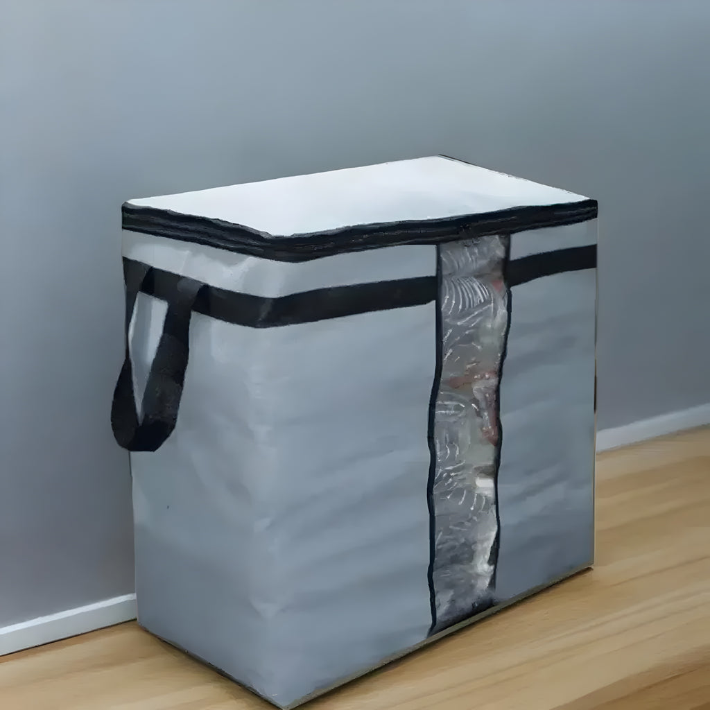 Folding Storage Blanket Bag Organizer | Large Capacity Clothes & Bedding Storage