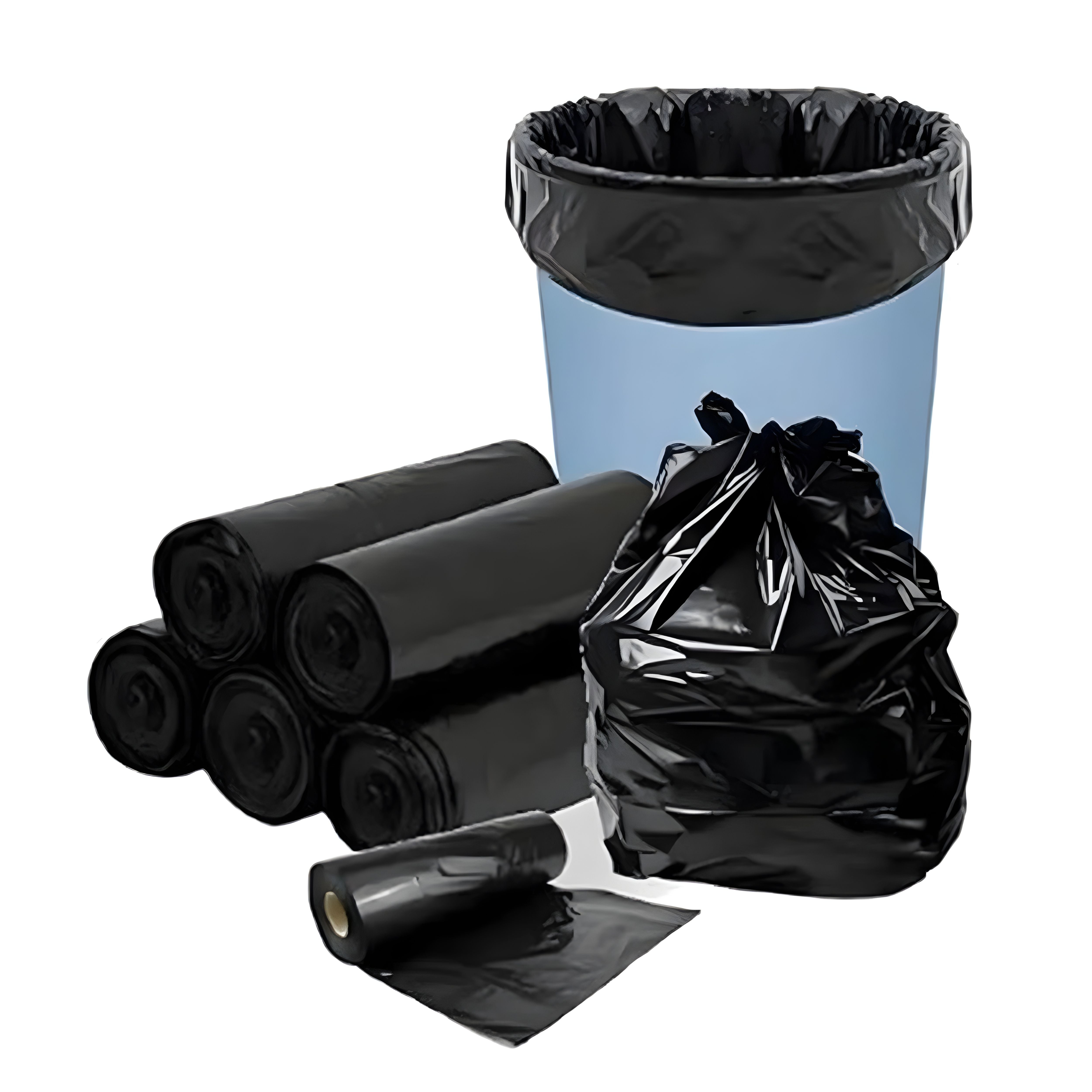 32 Black Garbage Bags Roll – Leak Proof, Heavy Duty Disposable Trash B ...