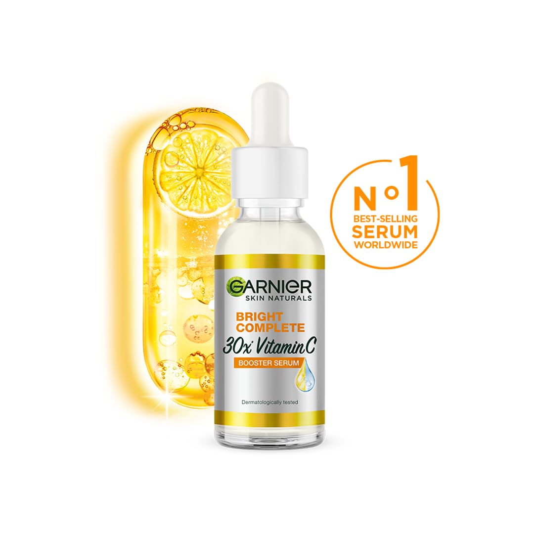 Garnier Bright Complete Vitamin C Booster Serum 30ml | Brightening & Glow Enhancing Face Serum