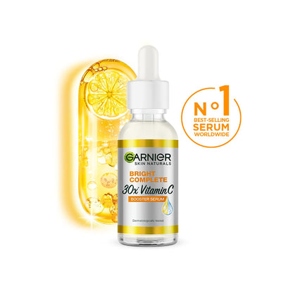 Garnier Bright Complete Vitamin C Booster Serum 30ml | Brightening & Glow Enhancing Face Serum